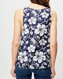 Top Fleurs du Futur fleuri bleu/blanc