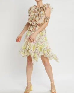 Top Gipsy volanté écru/multicolore