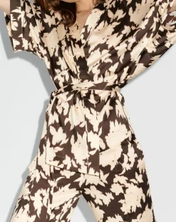 Top Kimono fluide Vieran chocolat