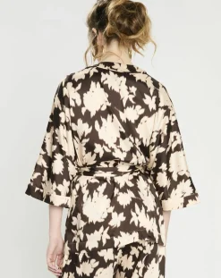Top Kimono fluide Vieran chocolat