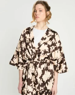 Top Kimono fluide Vieran chocolat
