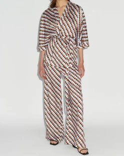 Top Kimono fluide Vieran imprimé multicolore