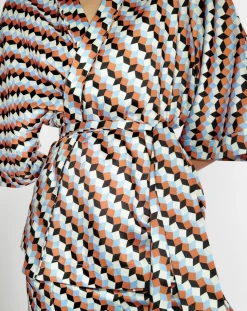 Top Kimono fluide Vieran imprimé multicolore