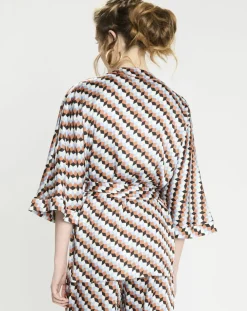 Top Kimono fluide Vieran imprimé multicolore