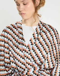 Top Kimono fluide Vieran imprimé multicolore
