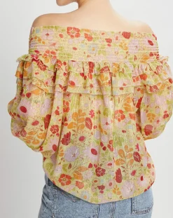 Top Liberty Jane à fleurs vert/multicolore