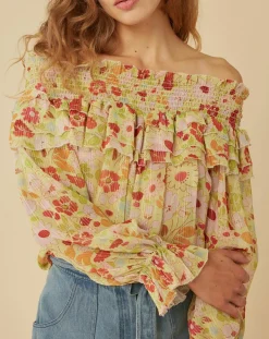 Top Liberty Jane à fleurs vert/multicolore
