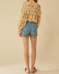 Top Liberty Jane à fleurs vert/multicolore