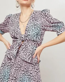 Top Panthère bleu/rose