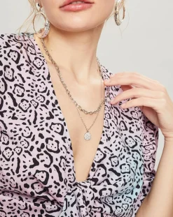 Top Panthère bleu/rose