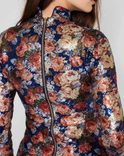 Top Roses à sequins encre