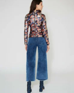 Top Roses à sequins encre