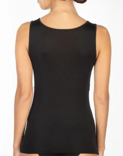 Top sans manches en Laine mélangée bretelles larges dentelle noir