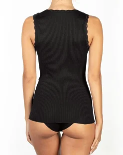 Top sans manches Laine mélangée noir