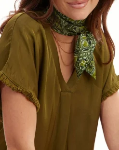 Top satiné Must vert