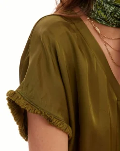 Top satiné Must vert