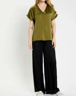 Top satiné Must vert