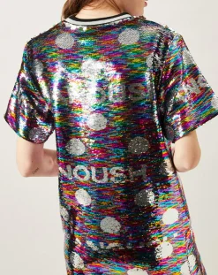 Top Sparkle en sequins multicolore