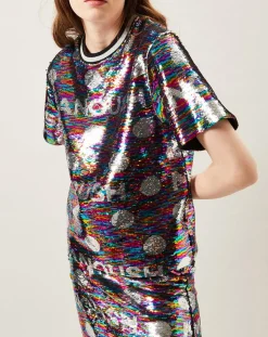 Top Sparkle en sequins multicolore