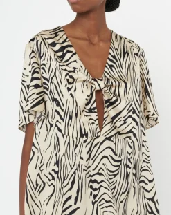 Top Tangui imprimée animal noir/beige