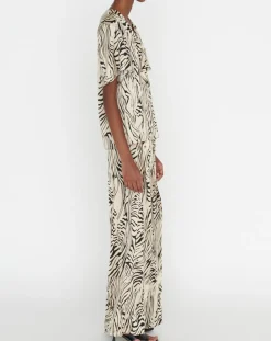 Top Tangui imprimée animal noir/beige