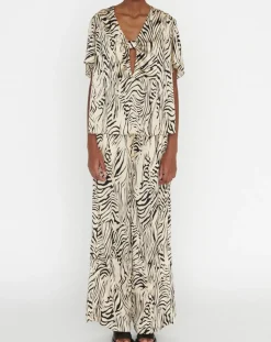 Top Tangui imprimée animal noir/beige