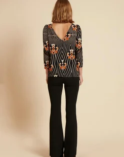 Top Toran imprimé noir