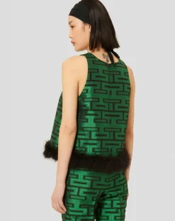 Top Twiggy imprimé vert