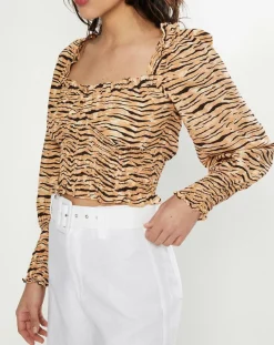 Top Willow imprimé animal beige/marron