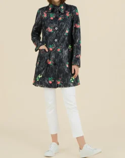 Trench broderies dentelle Rainy Day bleu marine