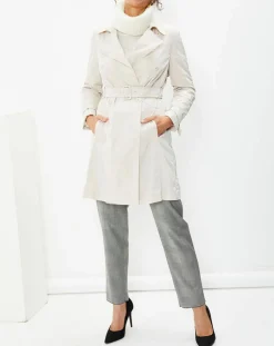 Trench Croisé Ceinture Scacco beige