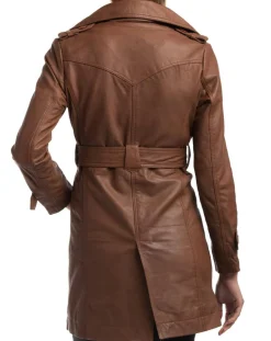 Trench en Cuir Elsa cognac