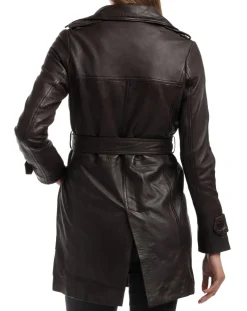 Trench en Cuir Esmeralda marron