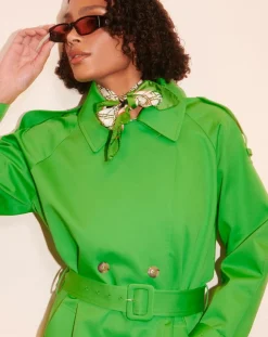 Trench-coat en Coton Biologique vert