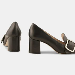 Trotters en Cuir Lili noirs - Talon 6 cm