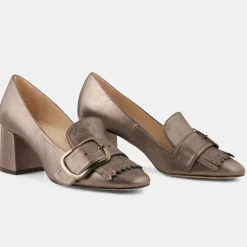 Trotters en Cuir verni Lili étain - Talon 6 cm