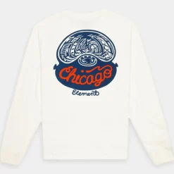 T-Shirt 100% Coton Bio Chicago Il Ls écru