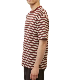 T-Shirt 100% Coton Bio col rond rayé rouge/blanc