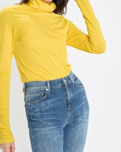 T-Shirt 100% Coton Bio col roulé jaune