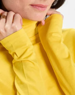 T-Shirt 100% Coton Bio col roulé jaune