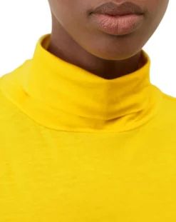 T-Shirt 100% Coton Bio col roulé jaune