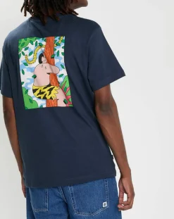 T-Shirt 100% Coton Bio Earth bleu marine