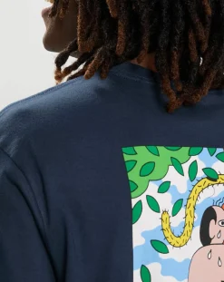 T-Shirt 100% Coton Bio Earth bleu marine