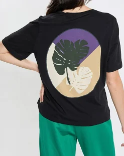 T-Shirt 100% Coton Bio imprimé nature noir