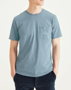 T-Shirt 100% Coton Bio Logo Pocket bleu