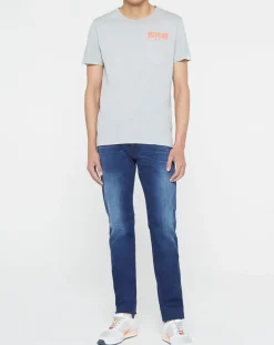 T-Shirt 100% Coton Bio pocket logo up gris clair