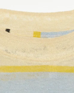 T-Shirt 100% Lin Senia rayé jaune