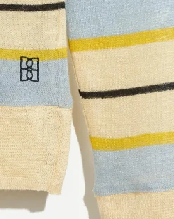 T-Shirt 100% Lin Senia rayé jaune