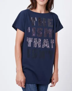 T-Shirt à motif bleu nuit