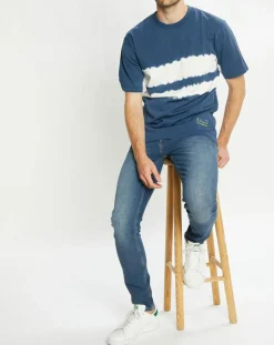 T-Shirt Ample 100% Coton Bio Tie & Dye bleu